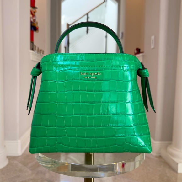 ๐SOLD๐ NWT Kate Spade New York Knott Croc- Embossed Medium Top-Handle Bag - Picture 1 of 6